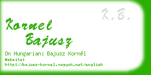kornel bajusz business card